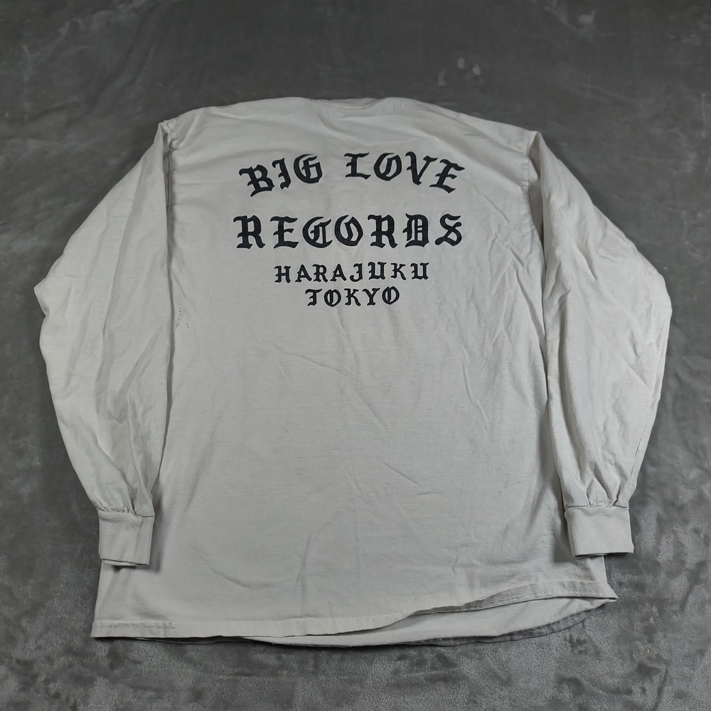 Big Love Records Shirt Mens Small White Harajuku Tokyo Japan‎ Long Sleeve